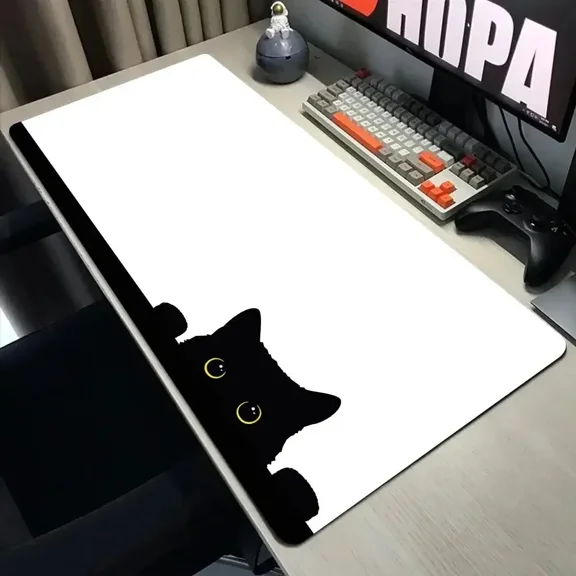 Funny black cat Mouse Pads Cute Cat Computer XXL Mausepad Company Desk Pad 800X400 Large Kawaii Cushion Office Accessories Rug