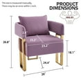 thumbnail image 3 of TS Modern decorative chair, living room side chair with gold metal legs, no wheels, suitable for dressing area, reception room, office,Teddy fleece upholstered metal foot sofas 2PCS Lilac, 3 of 11