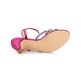 thumbnail image 5 of BLISSFUL STEP Women's Shoes Rhinestone Ankle Strap Kitten Heel Open Toe PU Buckle Sandals  Hot Pink 7, 5 of 8