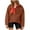#0411-Brown, variant on Women Fall Fuzzy Fleece Sherpa Clothes Colorblock Lightweight Button Down Long Sleeve Sweatshirt Winter Fleece Jacket with Pockets Gift