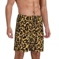 thumbnail image 2 of Balery Gold Glitter Leopard Pantalones cortos de pijama de punto de algodón para hombre con cinturilla y bolsillos-XX-Large, 2 of 6