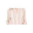 thumbnail image 2 of Style & Co Women's Striped Split Neck Top Pink Size X-Small, 2 of 3