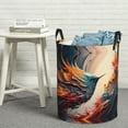 thumbnail image 5 of Laundry Basket, Dynamic Fire Bird Art Laundry Hamper Waterproof Laundry Bag Clothes Hamper Laundry Bin with Handles for Bedroom, Living Room, Kids Room, 5 of 6