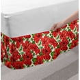 thumbnail image 2 of Hawaii Bed Skirt, Botanic Inspirations Floral Bouquet Hand Drawn Red Hibiscuses Retro Theme, Elastic Bedskirt Dust Ruffle Wrap Around for Bedding Decor, 4 Sizes, Beige Fern Green Red, by Ambesonne, 2 of 2