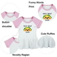 thumbnail image 2 of Taco' Bout Cute Novelty Dresses For Baby, Newborn Babies Skirts, Infant Princess Dress, 0-24M Kids Graphic Clothes (Pink Raglan Dresses, 12-18 Months), 2 of 5