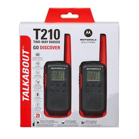 Motorola - Solutions TALKABOUT T210 Two Way Radio - 2 Pack - Black