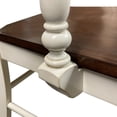 thumbnail image 3 of Coastal Dining Chairs Set of 2 - Armchairs, Antique White & Chestnut Brown Wood, 3 of 5