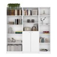 thumbnail image 5 of 3 Piece Bookshelves and Bookcases Set, 67" Wide Storage Organizer Shelf with 13 Shelves and Two-Door Cabinet, Tall Bookcase Home Decor Furniture for Home Office, Living Room, White, 5 of 7