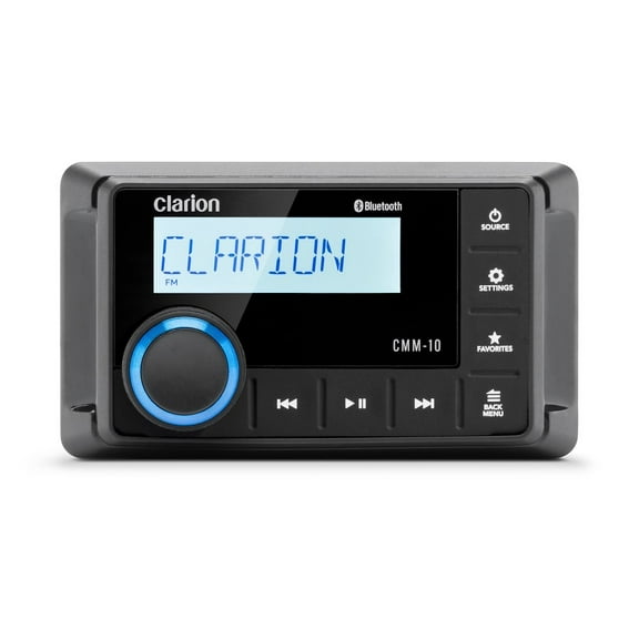 Clarion CMM10 Ultra-Compact Marine Source Unit With Lcd Display