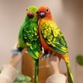 thumbnail image 5 of Lifelike Green Parrot Soft Stuffed Animal, 9.8in Cute Plush Parrot Bird Pet Toy Gift for Friends, 5 of 7