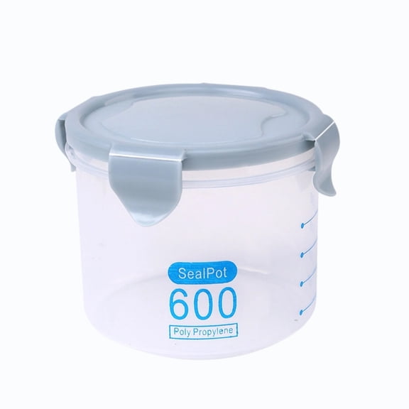 JHyouerji Clear Plastic Storage Canister Gray Stackable Dry Food Container Jar for Pantry Grains Nuts Cereals Snacks and Kitchen Organization
