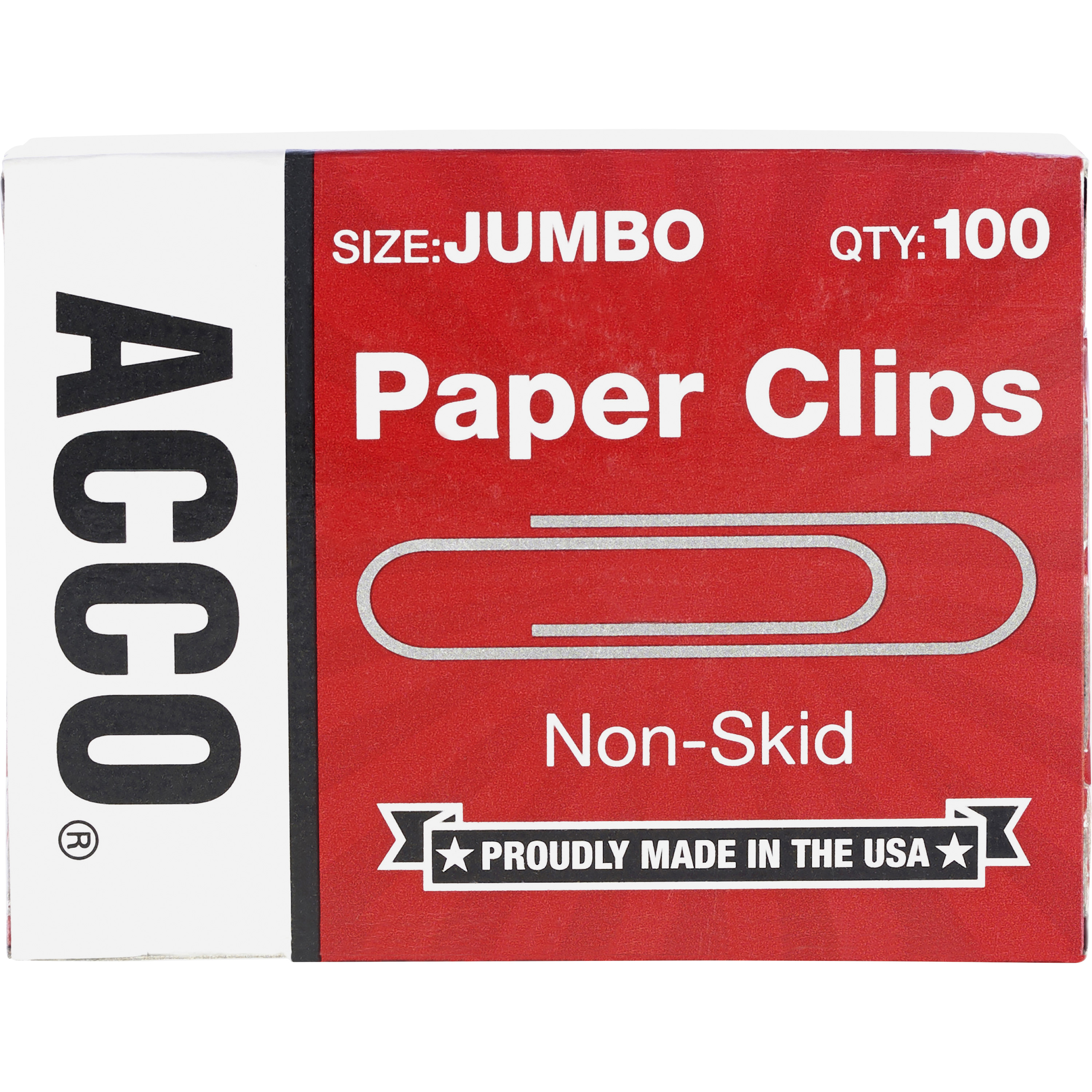 ACCO Nonskid Standard Paper Clips, Jumbo, Silver, 100/Box, 10 Boxes/Pack - image 2 of 3