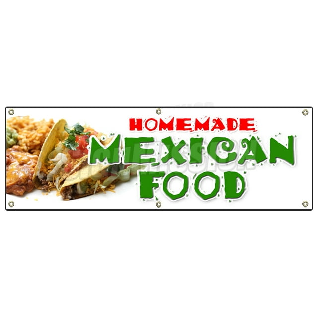 72" Homemade Mexican Food Banner Sign Tacos Burritos Restaurant enchilada