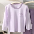 thumbnail image 3 of Linfrsh Toddler Pajamas 4t Girls Summer Toddler Toddler Kids Toddler Girls Boys Soft Comfy Modal Tencel Solid Raglan Sleepwear Pajamas Pjs 2pcs Set(Purple,9-10 Years), 3 of 4