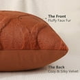thumbnail image 3 of decorUhome Decorative Throw Pillow Covers 18x18 Set of 2, Soft Plush Faux Fur Wool Pillow Covers for Couch, Rust, 3 of 8