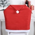 thumbnail image 4 of Housses de Dossier de Chaise de Noël Rouges - Housse de Chaise de Salle à Manger avec Capuche Rouge et Père Noël pour Décoration de Table de Fête, 4 of 5