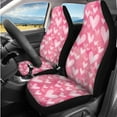 thumbnail image 2 of Uorisanigo Pink Heart 14 Pack Automobile Seat Cover Sets Car Steering Wheel Cover and Cars Headrest Cover Center Console Cover and Seat Belt Pads Cars Water Cup Coaster Elastic for Car SUV, 2 of 6