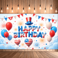 thumbnail image 6 of Yatrandify Patriotic Design Happy Birthday Banner Balloon Decoration Stars Stripes Party Backdrop for Birthday Celebration Independence Day Event Kids Party, 6 of 7