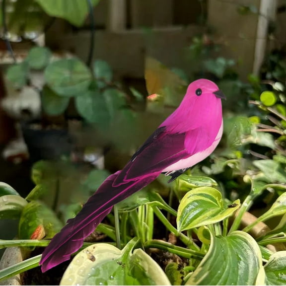 DefiDgd 10inch Large Parrot Statue Decor Outdoor Garden Decorations,Faux Parrot Statues for Outside Indoor Garden Patio Yard Lawn Living Room Decor(Pink)