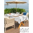 thumbnail image 5 of Outdoor Tablecloth with Umbrella Hole for Patio/Picnic/Party/Camping, Black Dandelion Waterproof Table Cloth Rectangle Table Cover Washable, Spring Country Modern Minimalist Flower (60"x 120"), 5 of 8