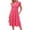 Rose Pink, variant on MOYIKO Summer Dresses for Women Ruffle Sleeve V Neck Midi Dresses Fashion Casual Flowy Beach Vacation Sundress with Pockets