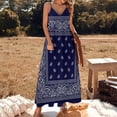 thumbnail image 3 of Bandana Blue Sleeveless Dress Loose Women's Dress Dresses Luxury Evening Dresses, 3 of 9