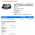 thumbnail image 2 of Front Blower Motor 1 - Compatible with 1994 - 1999 Mercedes-Benz S500 Base 5.0L V8 1995 1996 1997 1998, 2 of 2