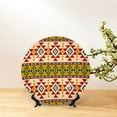 thumbnail image 6 of Yiaed Aztec Print Bone China Decorative Plate Ceramic Dinner Plates Art Crafts with Display Stand-7in, 6 of 6