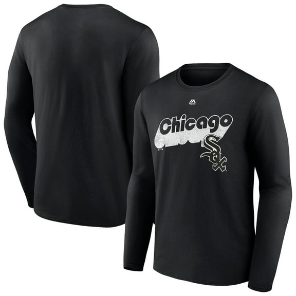 Men's Majestic Black Chicago White Sox Walk-Off Long Sleeve T-Shirt