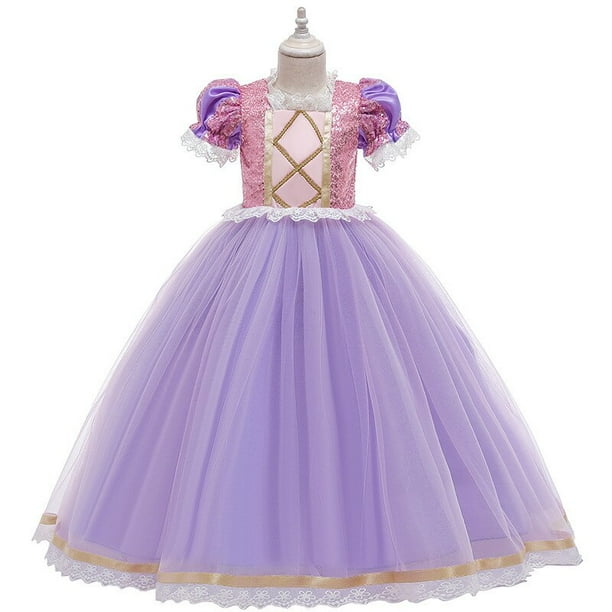 Vestido de princesa Rapunzel para niñas, disfraz de princesa elegante enredado de verano para niños, vestidos de cumpleaños, carnaval, Sofía, ropa de fiesta, 9T-10T Gao Jinjia LED