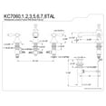 thumbnail image 3 of Kingston Brass KC7061TAL 8 in. Widespread Bathroom Faucet, Polished Chrome, 3 of 3