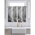 thumbnail image 2 of Kitchen Curtains 54 Inches length, Grey Window Treatment Curtain Drapes, Modern Oil Painting Art Forest Thermal Insulated Drapes for Basement Hotel RV, 42"x54", 2 Panels, 2 of 7