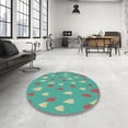 thumbnail image 3 of Ahgly Company Indoor Rectangle Patterned Turquoise Green Novelty Area Rugs, 5' x 8', 3 of 6