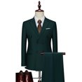 thumbnail image 2 of Pants for Men Double Breasted Pocket Long Sleeve Lapel Suit Set Multi Color Groom, 2 of 7