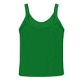 thumbnail image 4 of Women's Scoop Neck Ribbed Sleeveless Tank Top, Stretchy Casual Shirt for Workout or Everyday Summer Wear,Green XL, 4 of 5