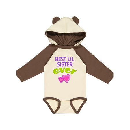 

Inktastic Best Lil Sister Ever Gift Baby Girl Long Sleeve Bodysuit