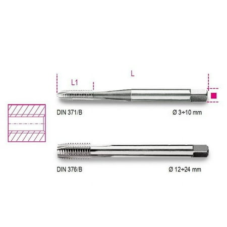 

Beta Tools USA 428FP 4-Machine Taps For Clearance Holes - Black - 3.4 mm.