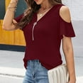 thumbnail image 4 of ChaoHeng Summer Blouses Plus Size Fashion Women Short Sleeve Garment Comfortable Breathable V-Neck Blouses Tops,Deals up to 50% off, 4 of 8