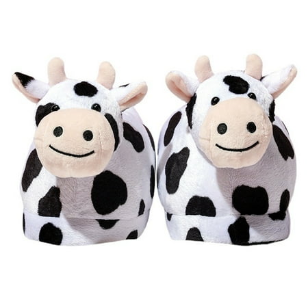 

Slippers Winter Cotton Plush House Fluffy Animal Cow Boots Socks Fuzzy Homeladies Girls Lined Furry Cuddly