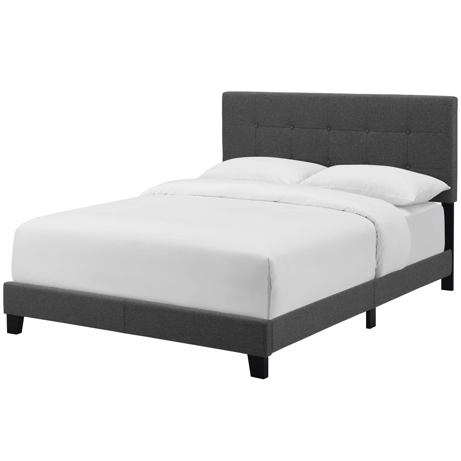 Modern Contemporary Urban Design Bedroom King Size Bed Frame, Fabric