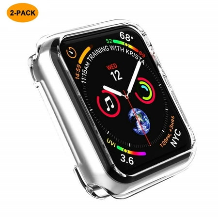 Apple Watch Waterproof Case, 2019 New iWatch Overall Protective Case TPU HD Clear Ultra-Thin Cover for Apple Watch Series 4[2-Pack], 44mm, (Best Waterproof Pack Cover)