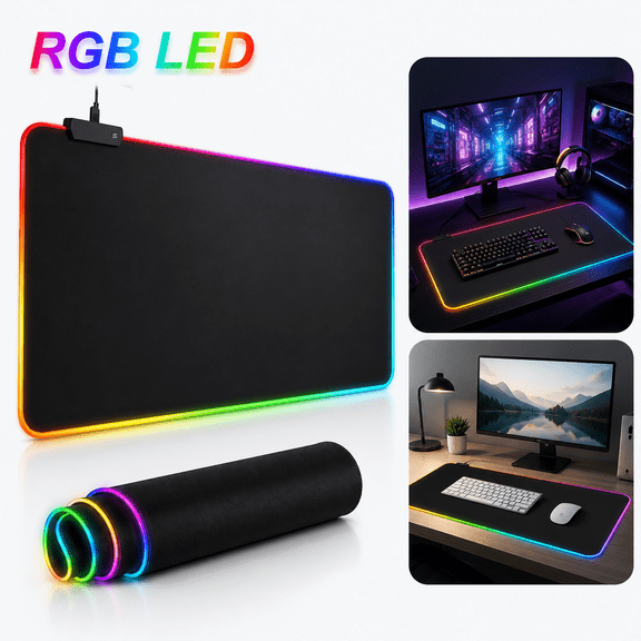 Emlimny RGB Mousepad Led Mouse Pad, Large Mouse Pad,Led and Big Mouse mat