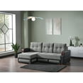 thumbnail image 5 of Ottomanson 96" Convertible Sectional Sofa with Storage, Chenille L-Shaped Couch for Living Room, Gray, 5 of 7