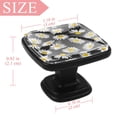 thumbnail image 4 of 4 Pcs Square Cabinet Handle Cupboard Knob Drawer Pulls Handle Decorative Daisies Drawer Knobs with Screws Furniture Decoration, 4 of 7