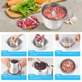 thumbnail image 5 of Food Processor With Touch Screen, 12 Cup Food Chopper, 300W Copper Motor Power Meat Grinder with 4 Bi-Level Blades, Sliver, 5 of 7