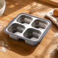 thumbnail image 4 of Silicone Muffin Pan, 4 Cup Non Stick Cupcake Baking Mold Food Grade Muffin Tin with Easy Grip Handles Fast Release Bakeware for Brownies Egg Bites Mini Cakes Dessert Treats(Gray), 4 of 6