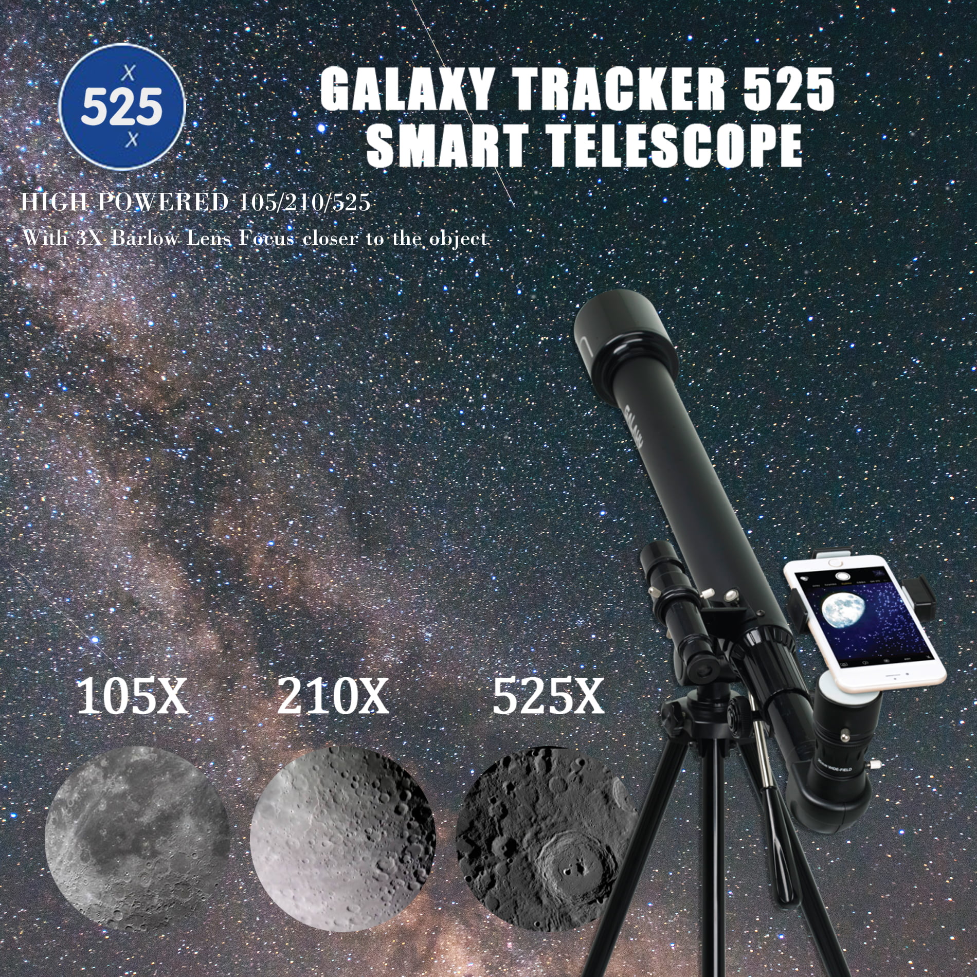 Deluxe 375 Power HD Sport Telescope & Microscope Set w/ Smart Phone Adapter 