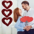 thumbnail image 4 of Red Valentine's Day Tinsel Triple Wall Hanging Heart Shaped Decorations for Home Front Door Wedding Anniversary Romantic Date Birthday Party Accessories Gift Supplies Pack of 2 with Wajkle, 4 of 7