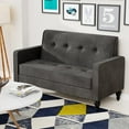 thumbnail image 3 of ALISH Small Sofa Couch, Upholstered Loveseat Sofa Armed Love Seat couches ButtonTufed Small Couches for Small Spaces Two-Seater Loveseats for Living Room, Bedroom, Gray, 3 of 14