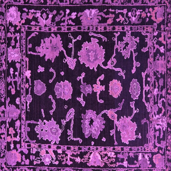 Ahgly Company Indoor Square Oriental Purple Traditional Area Rugs, 5' Square